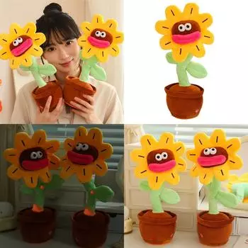 Электрическая музыкальная плюшевая игрушка «Подсолнух», новинка, танцующий, поющий, подсолнух, украшение для комнаты, музыкальная кукла, детские рождественские подарки