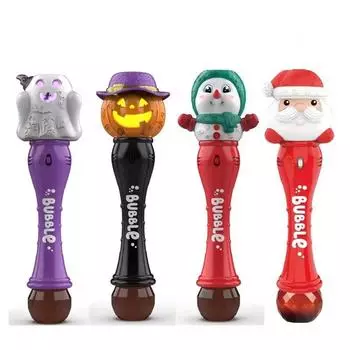 Электрическая мыльная палочка для Хэллоуина, светящаяся тыква, снеговик, Санта-Клаус, волшебная палочка, детская рождественская игрушка в подарок