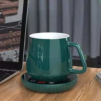 Электрическая нагревательная подставка для напитков, молока, кофе, коврик для чая, кофе, подогреватель для кружек, кухонный сервиз, чашка, нагревательная подставка для евровилки чёрный