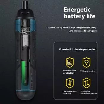 Электрическая отвертка промышленного класса с регулировкой крутящего момента, перезаряжаемый электрический кабель для передачи данных, США Color box 2-piece set