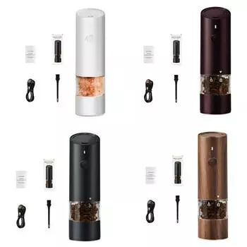Электрическая перезаряжаемая мельница для перца с регулируемой грубостью помола, механизм измельчения морской соли, кухонный гаджет белый