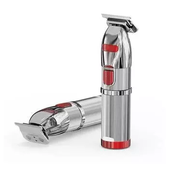 Электрическая перезаряжаемая серебряная металлическая машинка для стрижки волос, машинка для стрижки волос, беспроводная машинка для стрижки волос, триммер для волос