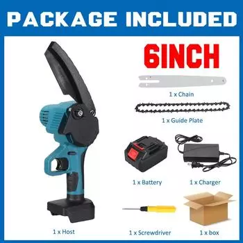 Электрическая пила 8 дюймов/6 дюймов 3000 Вт, масляный спрей, бензопила, перезаряжаемый деревообрабатывающий электроинструмент для батареи Makita 18 В 6 Inch 1*Battery