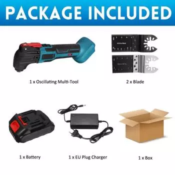 Электрическая пила Электроинструмент Многофункциональный инструмент Осциллирующие многофункциональные инструменты Переменная 6-скоростная Реноватор Украшение дома Триммер DC 18 В 1 x Battery