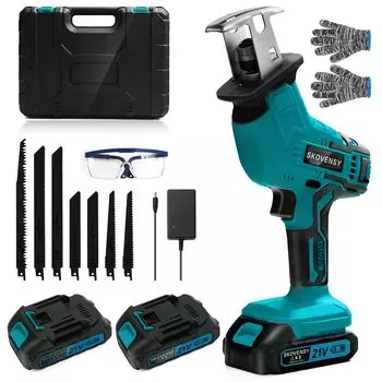 Электрическая пила возвратно-поступательная пила 2 шт. Аккумуляторная пила электрический резак аккумуляторная возвратно-поступательная пила синяя