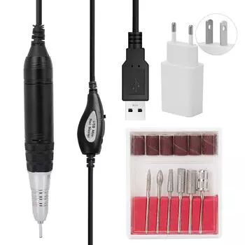 Электрическая пилка для ногтей, 22000 об/мин, USB-машина для полировки маникюра, 100-240 В EU Plug