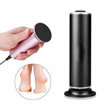 Электрическая пилка для удаления мозолей на ногах, пилка для ухода за ногами, пятки для удаления омертвевшей кожи, набор инструментов для педикюра и сменная наждачная бумага EU Plug чёрный