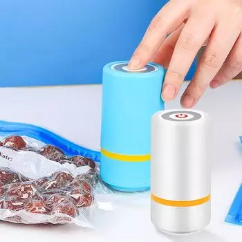 Электрическая пищевая вакуумная машина Пищевой вакуумный упаковщик с электрическим вакуумным насосом для эвакуации воздуха синий