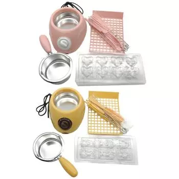 Электрическая плавильная кастрюля для конфет и горячего шоколада Электрическая машина для фондю Подогреватель масла из нержавеющей стали Прост в использовании EU жёлтый