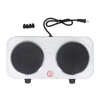 Электрическая плита 2000 Вт, двойная плита, настольный электрический нагреватель для жарки, кипячения, вилка стандарта США 1