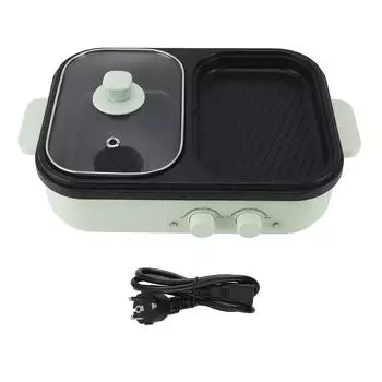 Электрическая плита мощностью 1300 Вт с разделителем, антипригарным покрытием, двухсторонняя электрическая кастрюля для жарки, для приготовления пищи EU Plug