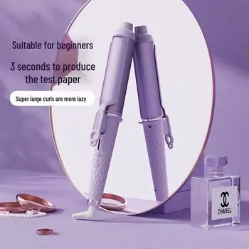 Электрическая плойка в стиле знаменитостей: Домашний парикмахерский инструмент для создания больших волн и воздушных челок 80w фиолетовый