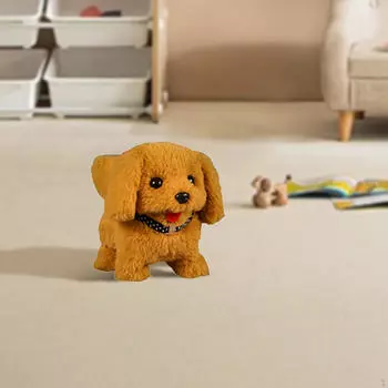 Электрическая плюшевая игрушка для щенка, мягкая игрушка-компаньон в виде животного жёлтый