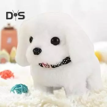 Электрическая плюшевая игрушка для собак Baby Tummy Time Интерактивная лай, виляние хвостом, ходьба, игрушка для щенка Раннее образование, ползающая игрушка для животных Малыши Мальчики Девочки E