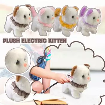 Электрическая плюшевая игрушка, которая ходит, лает и движется, имитация машины, плюшевая игрушка One Size жёлтый