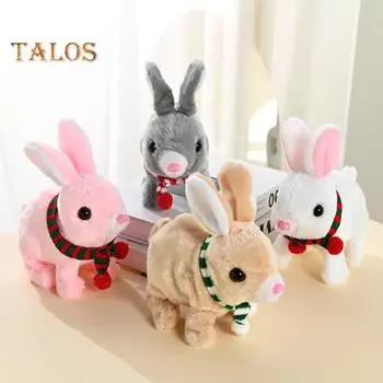 Электрическая плюшевая игрушка кролик интерактивная прыгающая подергивающаяся трясущаяся игрушка кролик для малышей развивающая игрушка для ползания на животе мягкая игрушка для животных B