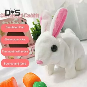 Электрическая плюшевая игрушка кролик интерактивная прыгающая подергивающаяся трясущаяся игрушка кролик для малышей развивающая игрушка для ползания на животе мягкая игрушка для животных I