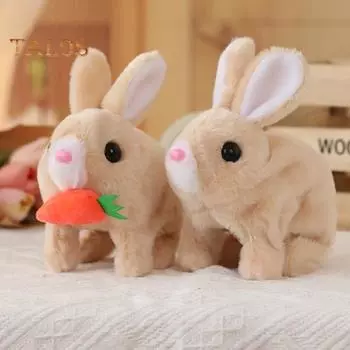 Электрическая плюшевая игрушка кролик интерактивная прыгающая подергивающаяся трясущаяся игрушка кролик для малышей развивающая игрушка для ползания на животе мягкая игрушка для животных A