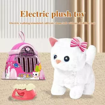 Электрическая плюшевая игрушка-животное интерактивная имитация звука виляния хвоста ходячая собака кошка кролик игрушка для малышей мальчики девочки обучающая ползающая игрушка-животное Rabbit