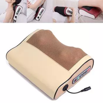 Электрическая подушка для массажа шеи, 6 кнопок, портативная, для облегчения боли в шее, массажная подушка для шеи, домашняя подушка для релаксации, массажер для шеи US Plug