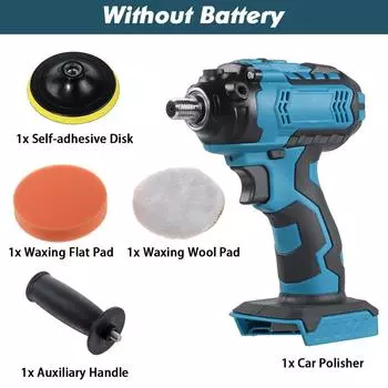 Электрическая полировальная машина для автомобиля 120 Вт Автоматическая полировальная шлифовальная машина Инструмент для полировки, шлифовки, вощения Автомобильные аксессуары Электроинструмент Синий Only machine