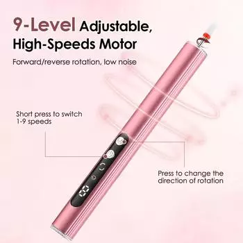 Электрическая полировка ногтей сверла с ультрафиолетовым светом профессиональный шлифовальный маникюрный инструмент пилка для ногтей ручка фреза розовый