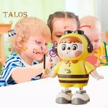 Электрическая поющая танцующая игрушка пчела со светодиодной подсветкой, музыкальная детская ходячая игрушка пчела для малышей, мальчиков и девочек, интерактивная обучающая музыкальная игрушка в виде животного красный