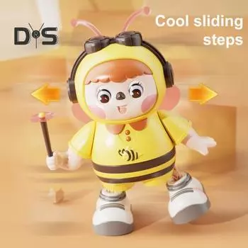 Электрическая поющая танцующая игрушка пчела со светодиодной подсветкой, музыкальная детская ходячая игрушка пчела для малышей, мальчиков и девочек, интерактивная обучающая музыкальная игрушка в виде животного красный