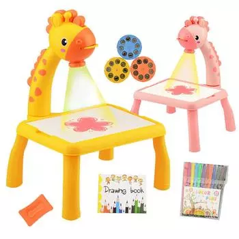 Электрическая проекционная доска для рисования «Олень», многофункциональная доска для письма, обучающая рисованию, можно стирать, раскрашивать, обучающие игрушки 2 мл S розовый