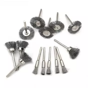 Электрическая проволочная щетка с шлифовальной головкой чашечного типа для очистки, удаления ржавчины, полировки и удаления заусенцев - ручка из медной проволоки C-Pen Type Wire Brush-Single
