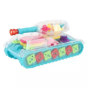 Электрическая прозрачная игрушечная машинка с шестернями, прочная, веселая, вращающаяся на 360 градусов, игрушечная машинка со светом и музыкой