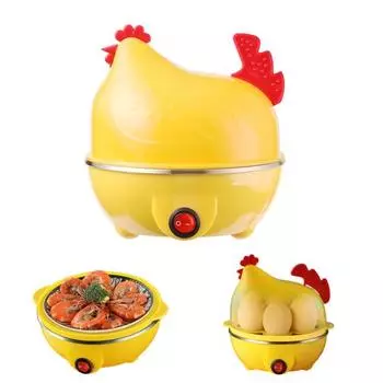Электрическая яйцеварка большой емкости с автоматическим отключением, безопасная в использовании, в форме курицы US белый