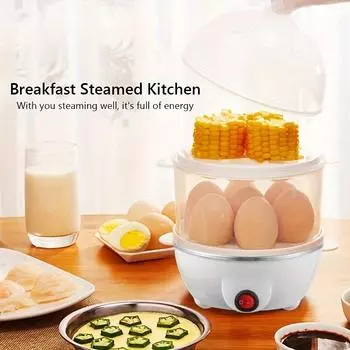 Электрическая яйцеварка Easy-Press — безопасное автоматическое отключение, двухслойный 3D-нагрев для идеально сваренных яиц, без BPA и запаха, незаменимый гаджет для завтрака белый