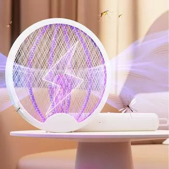 Электрическая ракетка-летающий нож, электрическая ракетка от комаров, перезаряжаемая от USB, складная летающая убийца 2-в-1, внутреннее и внешнее применение зелёный