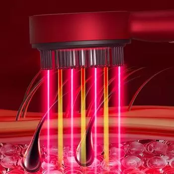 Электрическая расческа для массажа кожи головы, инфракрасный световой массажер для роста волос, аппликатор для нанесения масла на кожу головы, против выпадения волос, уход за волосами серый