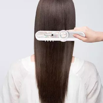 Электрическая расческа для волос с нанесением масла, ручная с красным синим светом для женщин белый