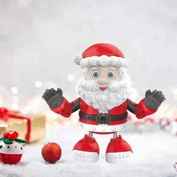 Электрическая рождественская кукла игрушка поющая танцующая рождественская светящаяся музыкальная фигурка Santa Claus