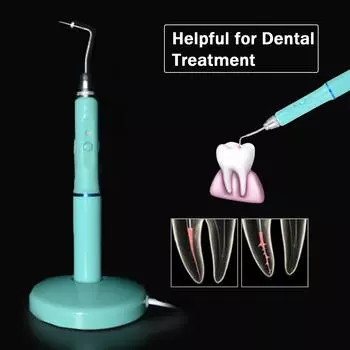 Электрическая ручка для обтурации Беспроводная система обтурации гуттаперчей Эндодонтическая ручка с подогревом и 2 насадками EU Plug