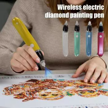 Электрическая ручка для рисования стразами, вакуумная ручка для рисования стразами без воска с 2 сменными наконечниками и 5 режимами всасывания, перезаряжаемая беспроводная ручка для рисования стразами