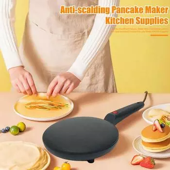 Электрическая ручная блинница с автоматическим термостатом и антипригарным покрытием Ручная блинница мгновенного приготовления EU чёрный