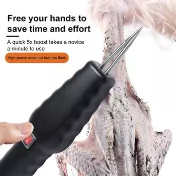 Электрическая ручная машина для ощипывания кур, быстрый инструмент для удаления перьев у уток EU чёрный