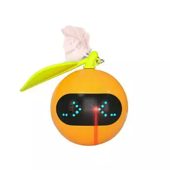 Электрическая самовращающаяся игрушка для кошек с лазерной красной точкой интерактивный автоматический умный прыгающий мяч оранжевый