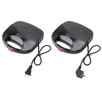 Электрическая сэндвичница мощностью 750 Вт с антипригарным покрытием, двухсторонним нагревом, безопасной ручкой, легкой очисткой, PE US Plug 110V