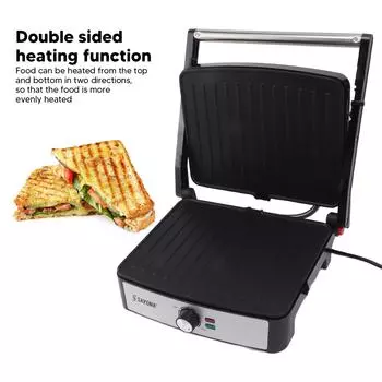 Электрическая сэндвичница Panini 2200 Вт Вафельница Кухонная техника Машина для приготовления вафель на завтрак Сковорода с антипригарным покрытием EU светло-серый