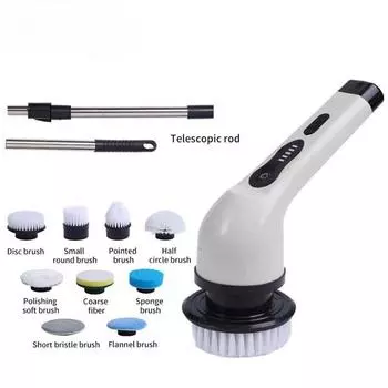 Электрическая щетка для чистки 9 в 1 USB Электрический отжимной скребок Регулируемые электрические чистящие инструменты для кухни и ванной комнаты