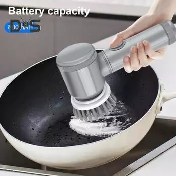 Электрическая щетка для чистки, беспроводная, мощная, вращающаяся на 360 градусов, щетка для чистки полов, плитки, мебели, кухни, ванной комнаты с 5 насадками Six-piece set