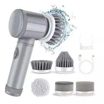 Электрическая щетка для чистки, беспроводная, мощная, вращающаяся на 360 градусов, щетка для чистки полов, плитки, мебели, кухни, ванной комнаты с 5 насадками Six-piece set