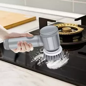 Электрическая щетка для чистки, беспроводная, мощная, вращающаяся на 360 градусов, скруббер для кухни, ванной, пола, плитки, мебели