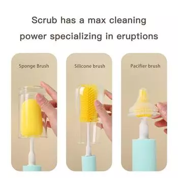 Электрическая щетка для чистки бутылок Щетка для чистки бутылок с водой Умная щетка для чистки чашек Мощная съемная конструкция Запуск одной кнопкой синий