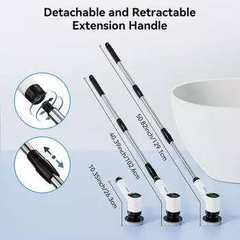 Электрическая щетка для чистки Электрическая щетка с 7 насадками 2 регулируемые скорости Светодиодный дисплей Вращающийся скруббер для глубокой очистки Инструмент